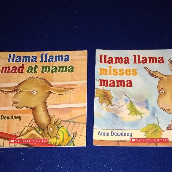 Llama Llama Misses Mama + Llama Llama Mad at Mama by Anna Dewdney x 2 PP - Picture 1 of 2